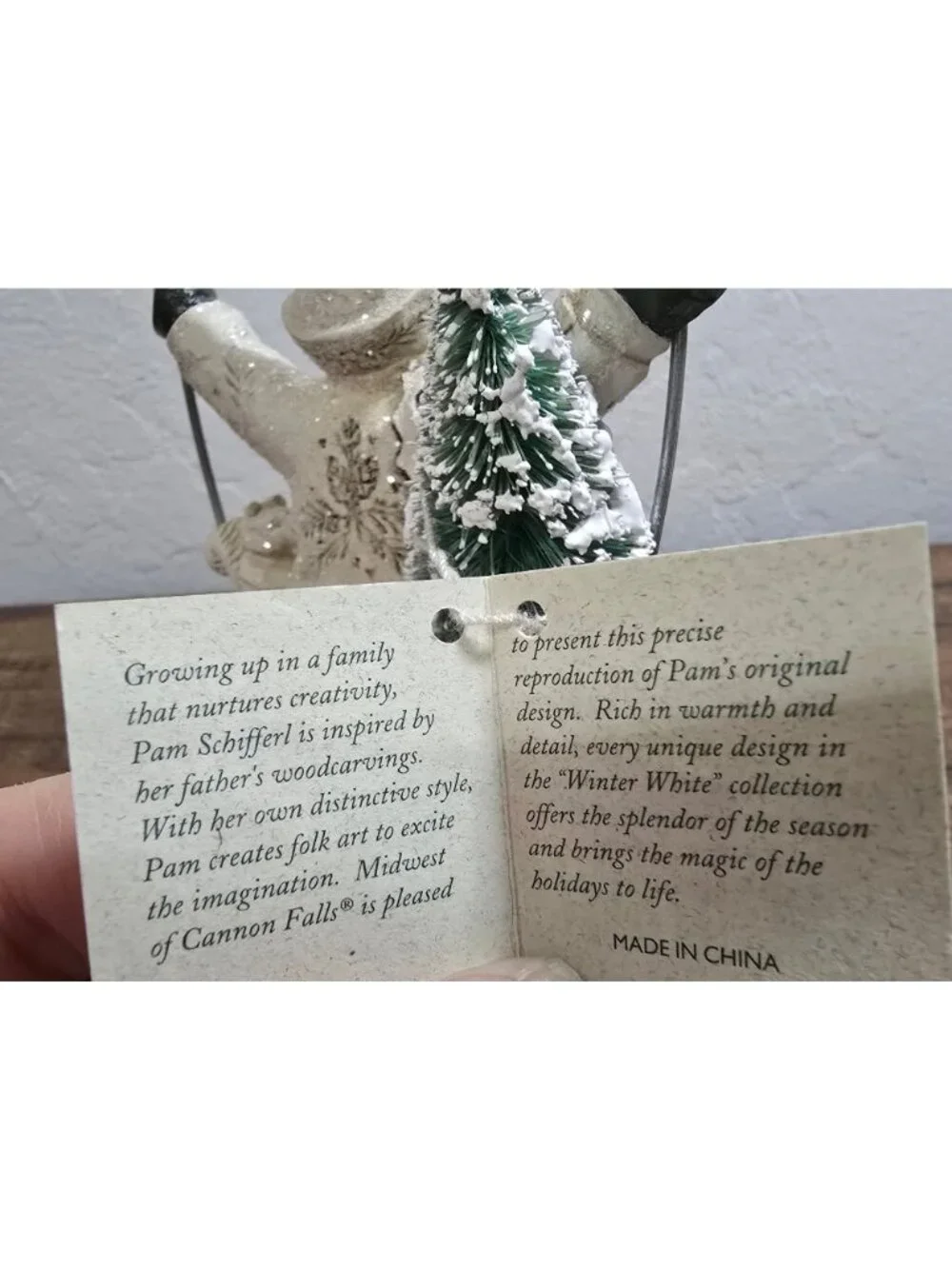 NWT Pam Schifferl Santa On Swing Ornament Midwest Cannon Falls Winter White
